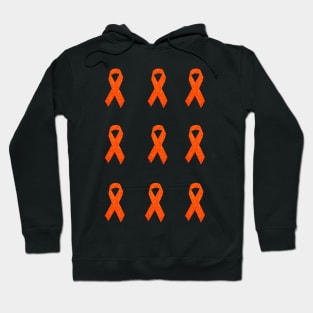 Orange Faux Glitter Awareness Ribbon Pack Hoodie